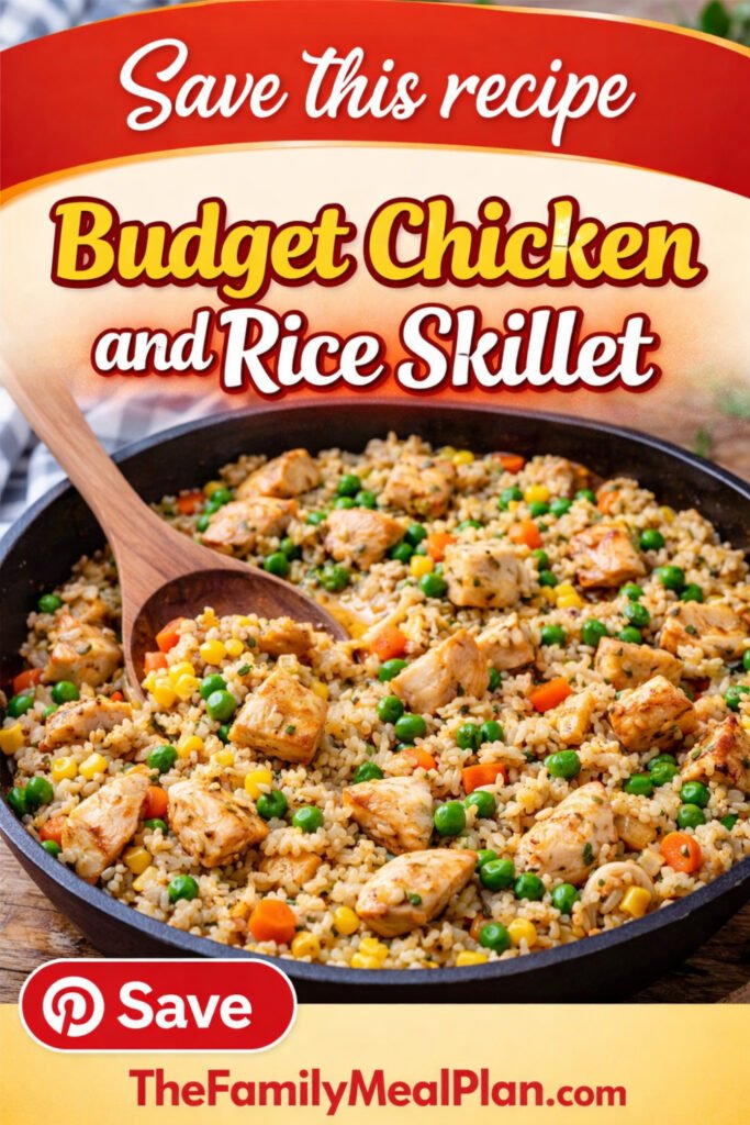 Save this recipe budget chicken and rice skillet easy family dinner