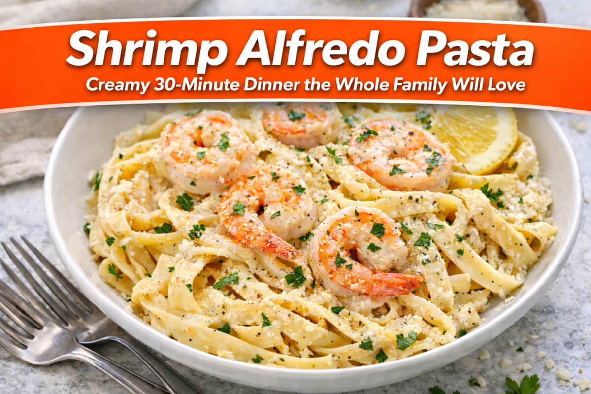 Shrimp Alfredo Pasta (Creamy 30 Minute Dinner)