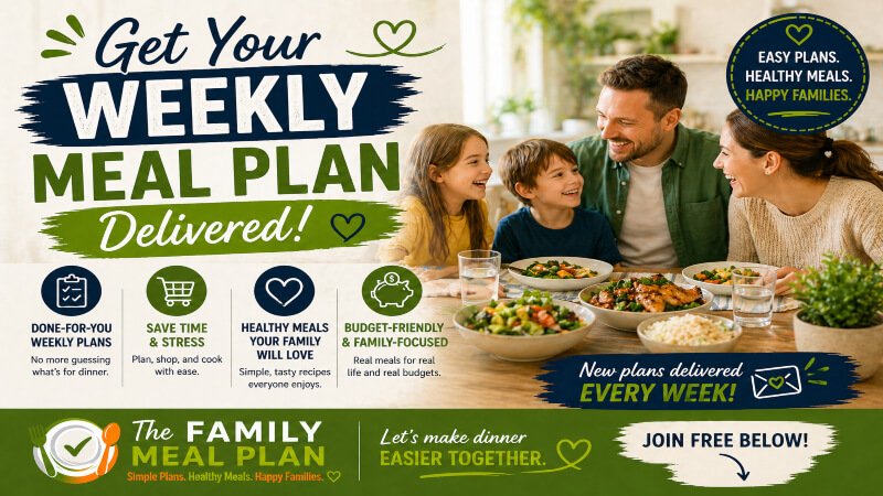 American family cooking together in a home kitchen preparing a healthy meal